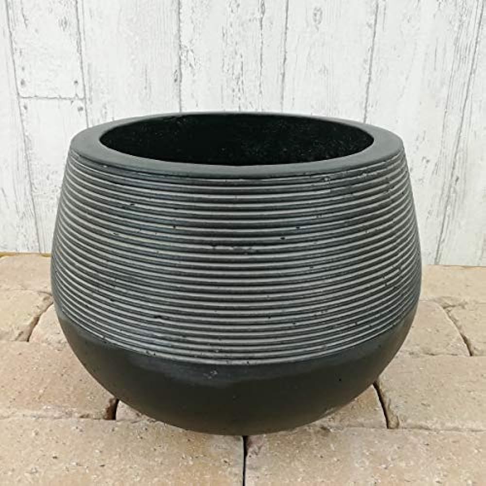 Mule Mill Planter Jupiter Round Black L (No Hole) TL004-1LBk