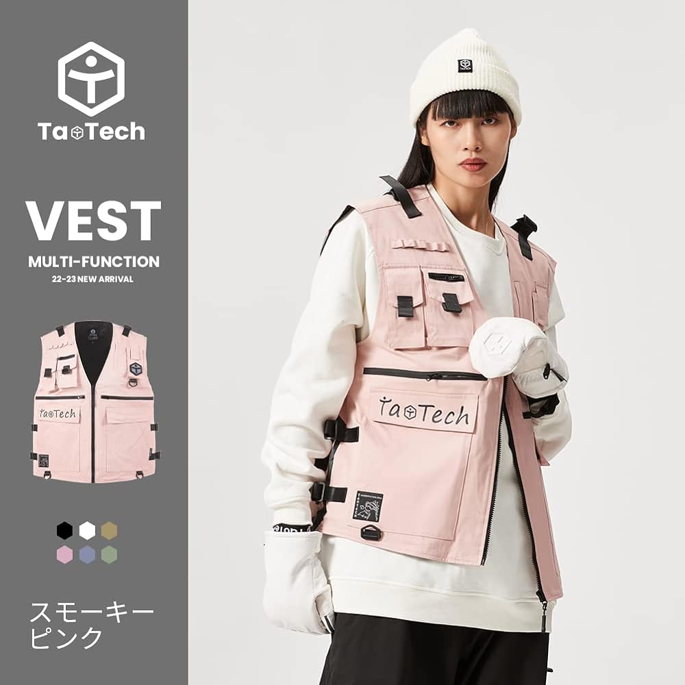 [TaoTech] Multi-Vest, Outdoor Vest, Fishing Vest, Fishing Vest, Multi-Functional, Pocket, Chest Pocket, Cotton, 100% Cotton, Work Wear, Breathable, Quick Drying, Jacket, Work Clothes, Mountain Climbing, Sports Vest