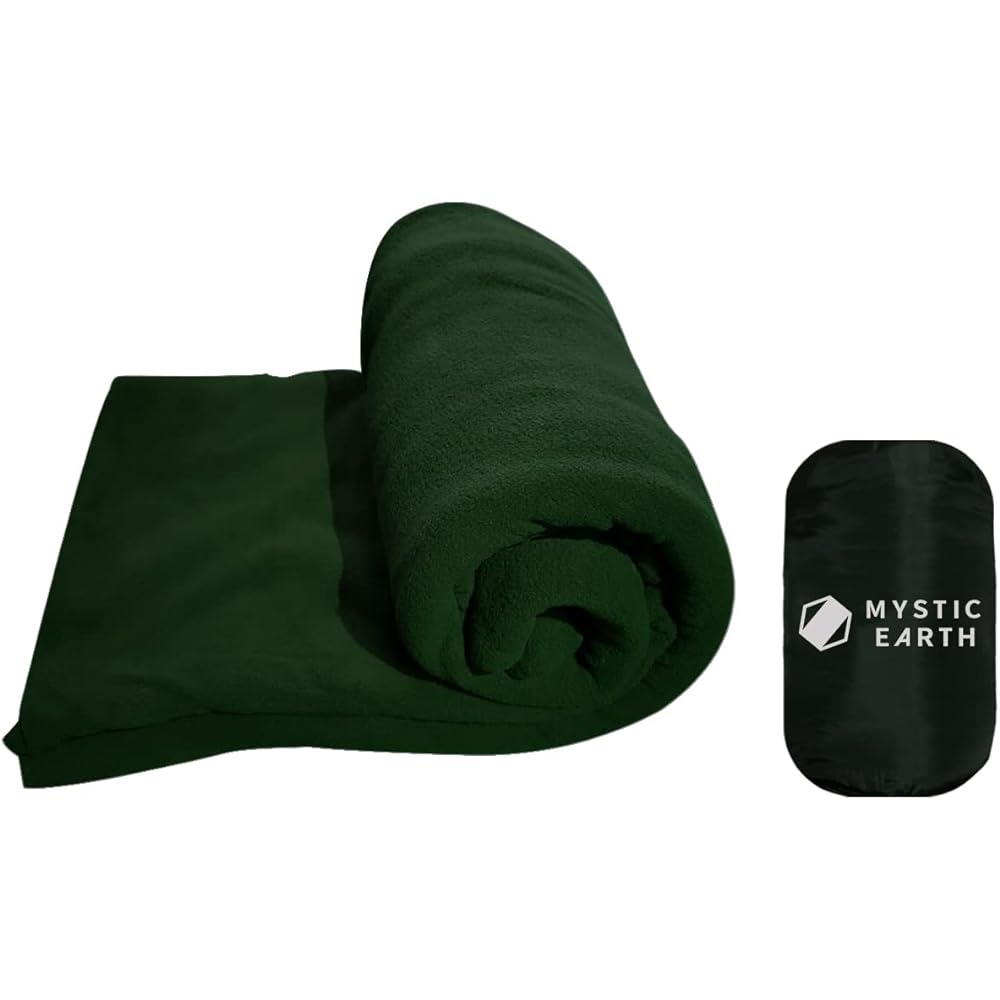 MYSTIC EARTH Sleeping Bag, Envelope Type, Inner Shruff, Fleece, Large Size, Thermal Insulation, Disaster Prevention Supplies, Blanket, Earthquake Countermeasures, Disaster Camping, Sleepovers, Multifunctional, Lap Blanket, Outdoor, Sleeping in the Car, W