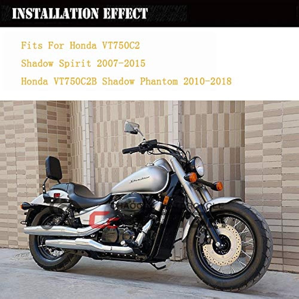 Backrest Sissy Bar Leather Pad for Honda Shadow Spirit VT750 2007-2014 Honda VT750C2B Shadow Phantom 2010-2017