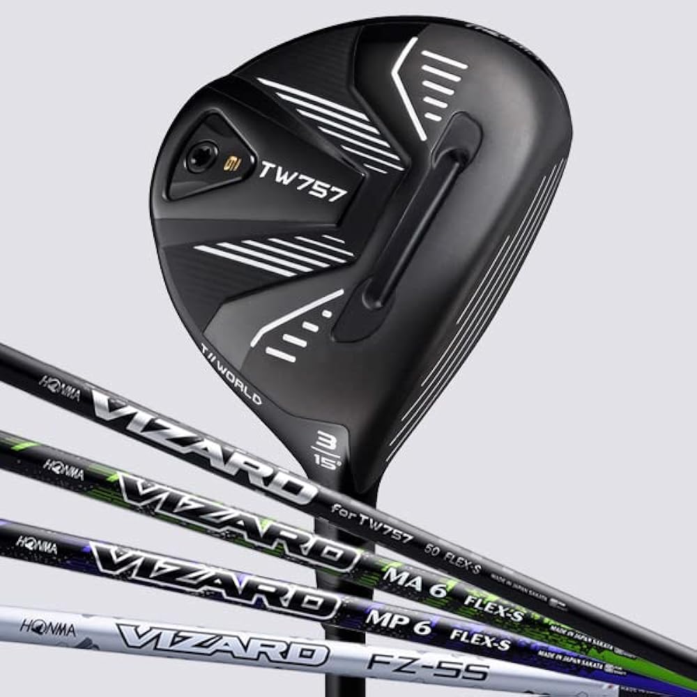 Honma Golf Fairway Wood T//WORLD TW757 FW VIZARD FOR TW757 Loft Angle: 18° Count: FW#5 Flex: S Black