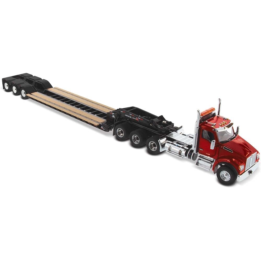 DIECAST MASTERS Kenworth T880 SFFA tridem tractor trailer, rear booster red/f Rack 1/50 71061