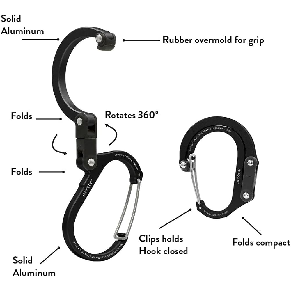 Genuine Domestic Product HERO CLIP Multifunctional Carabiner Type Hook Back Hanger Static Load 27kg