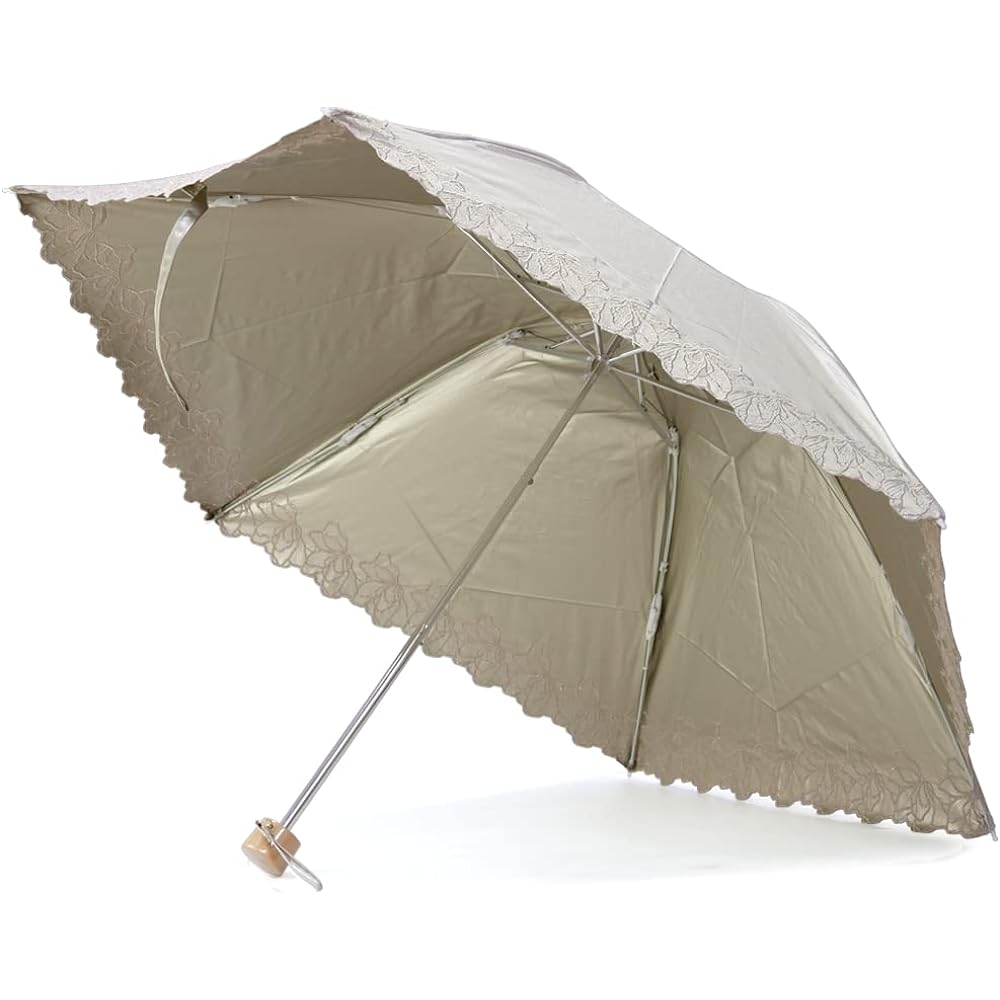 [Nouvel Japonais] Nouvel Japonais Parasol, Foldable, For Both Sunny and Rainy Days, Lightweight, UV Protection, UV Protection, Shading Rate, 99.99%, Flower Lamé Embroidery