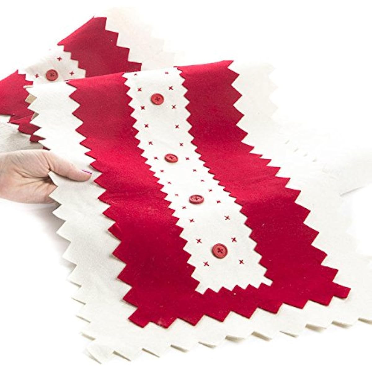 Factory Direct Craft 6 Foot Long Felt Santa's Court Table Runner for Holiday, Home Decoration, Embellishing