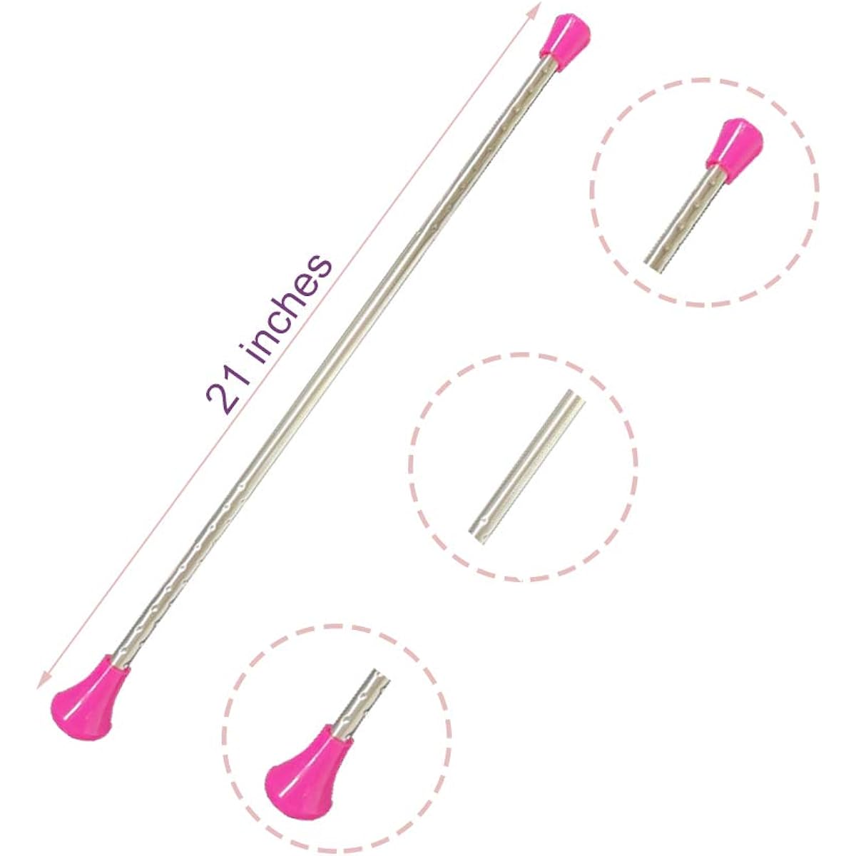 Twirling Baton 21 Inch Marching Baton Spinning Dance Baton Metal Gymnastics Parade Stick for Kids Majorette 2 Pack Pink