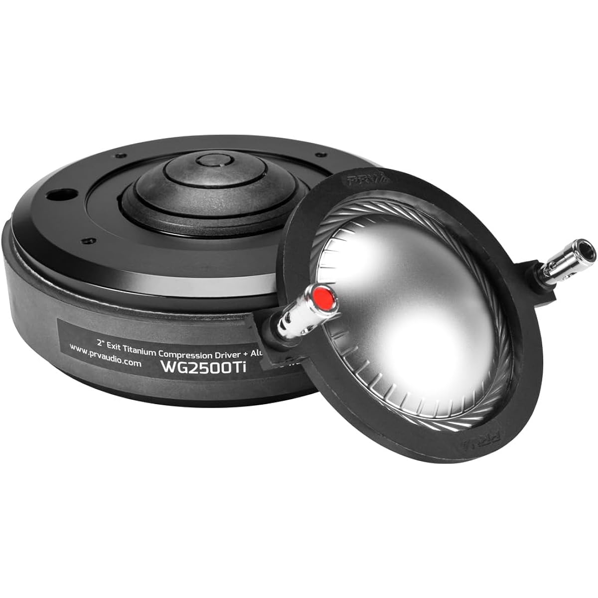 PRV AUDIO WG2500Ti Titanium 2" Outlet 8 Ohm 2.5" VC Pro Audio Compression Driver with Aluminum Horn 107dB 100 Watt RMS - Combo