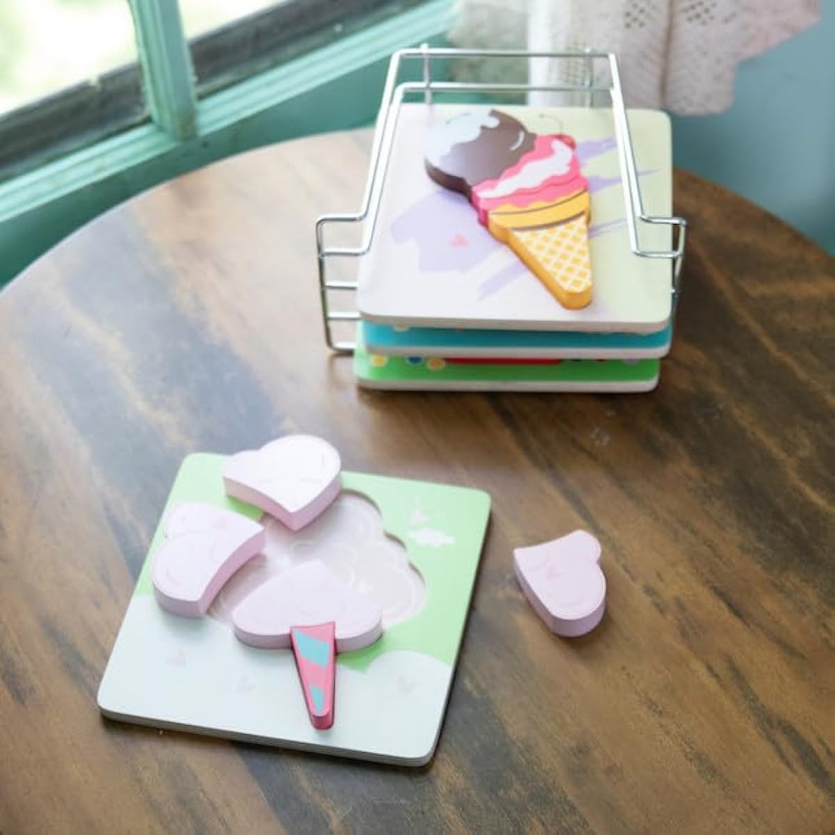 Fat Brain Toys Chunky Puzzles Set of 4 - Sweet Treats - First Grasp Puzzles Set of 4 - Sweet Treats Baby Toys & Gifts for Ages 1 to 2