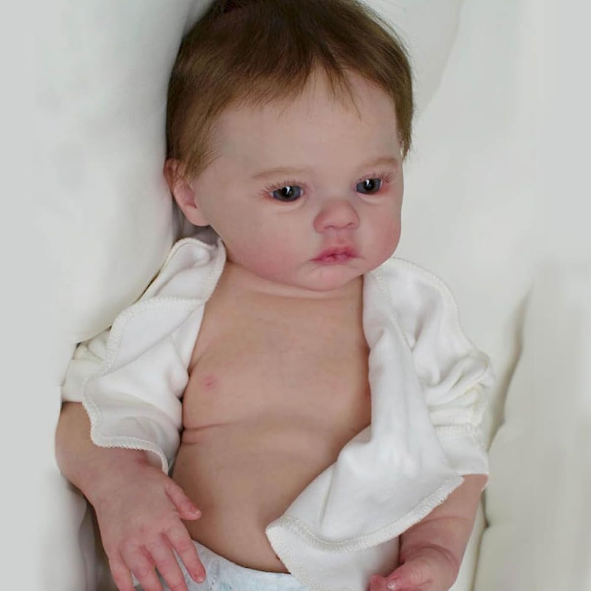 Lonian Reborn Doll Girl Silicone Body 19 Inch Full Vinyl Baby Reborn Baby Doll Looks Real Newborn Baby Doll Age 3+ (Blue Eyes)