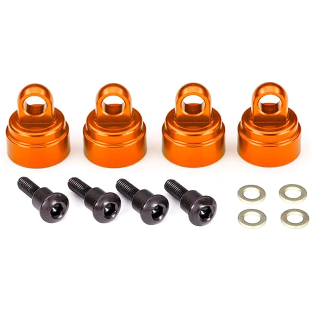 Traxxas 3767T Shock Caps Aluminum (Orange Anodized) (4) (Fits all Ultra Shocks)