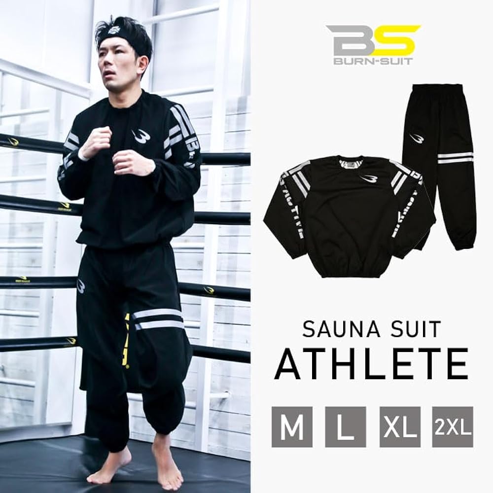 [BODYMAKER] [BURN-SUIT] Sauna suit athlete set-up suit boxing training running walking detox hot yoga slimming jogging fat burning sauna suit weight loss sweating diet unisex warm-up suit top and bottom set set-up