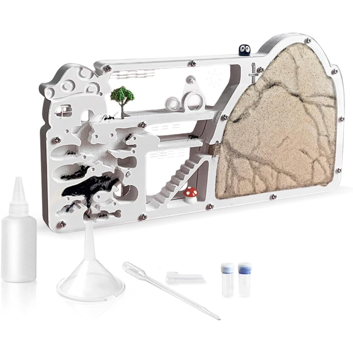 ELNMLHT Ant Farm Castle, Yellow Sand Ant Farm and Tool Kit, Ant Colony Observation Kit, Ant Habitat Science Kit, Teaching & Learning Science Kit for Kids, Adults, Students