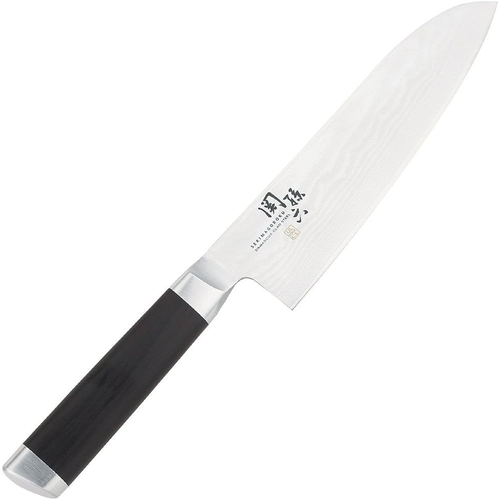 KAI Damascus Santoku Knife 165mm AE-5200 & Diamond & Ceramic Sharpener Set Made in Japan