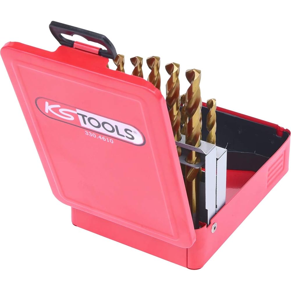 KS TOOLS HSS-G Twist drill set in metal case 19 pcs 1-10mm 330.4610