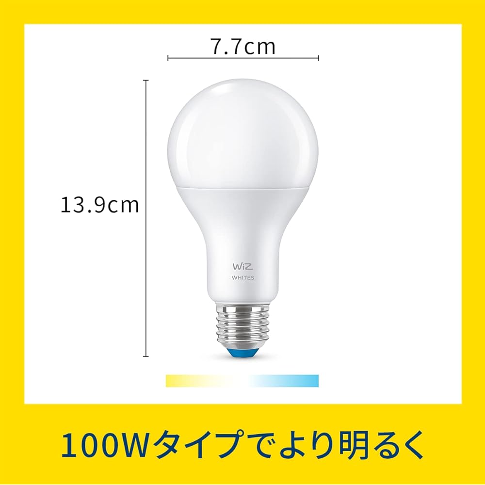 WiZ Smart Light Bulb E26 [Wi-Fi Sensing Function] 1520 lm 100W LED Light Bulb Color Daylight White Smart Light LED Light Alexa Smart Home Dimming Wide Light Distribution Indirect Lighting Compatible