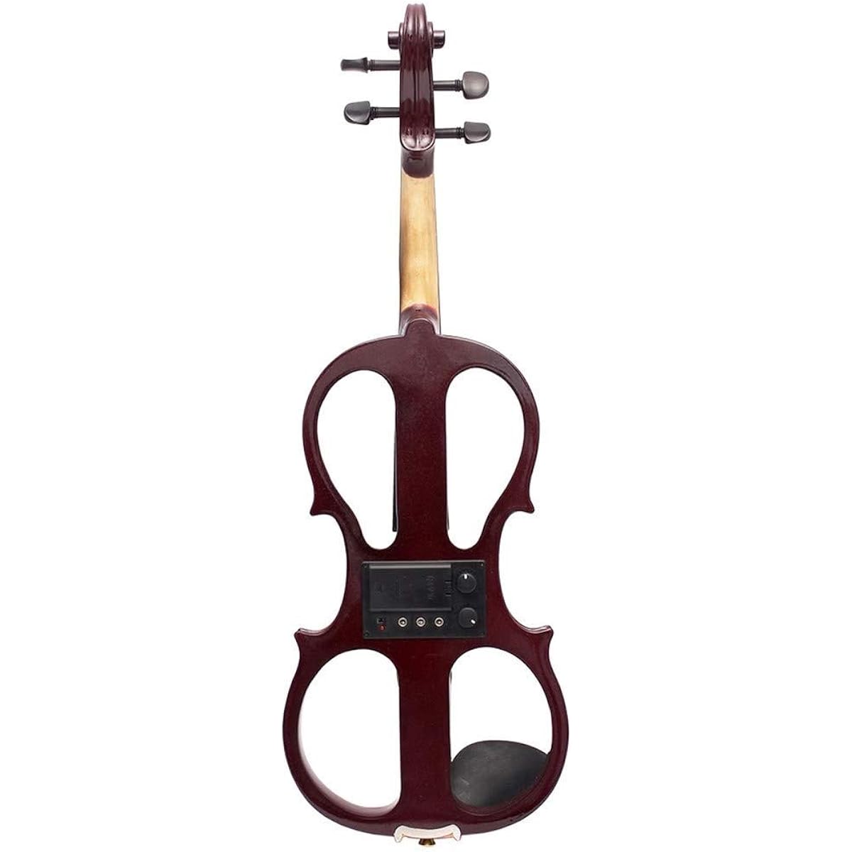 Violin 4/4 Wood Maple Electric Violin Fiddle String Instrument with Ebony Joint Cable Headphone Case (Color : Burgundy)