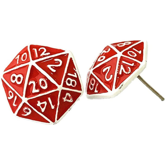 Rollfor Initiative Game Dunge RPG TTRPG Polyhedral Dragon Master Stud Earrings D4-D20 Sided Dice Critical Tabletop Role Playing Game Stud Earrings Gift for Girls/Women/Men