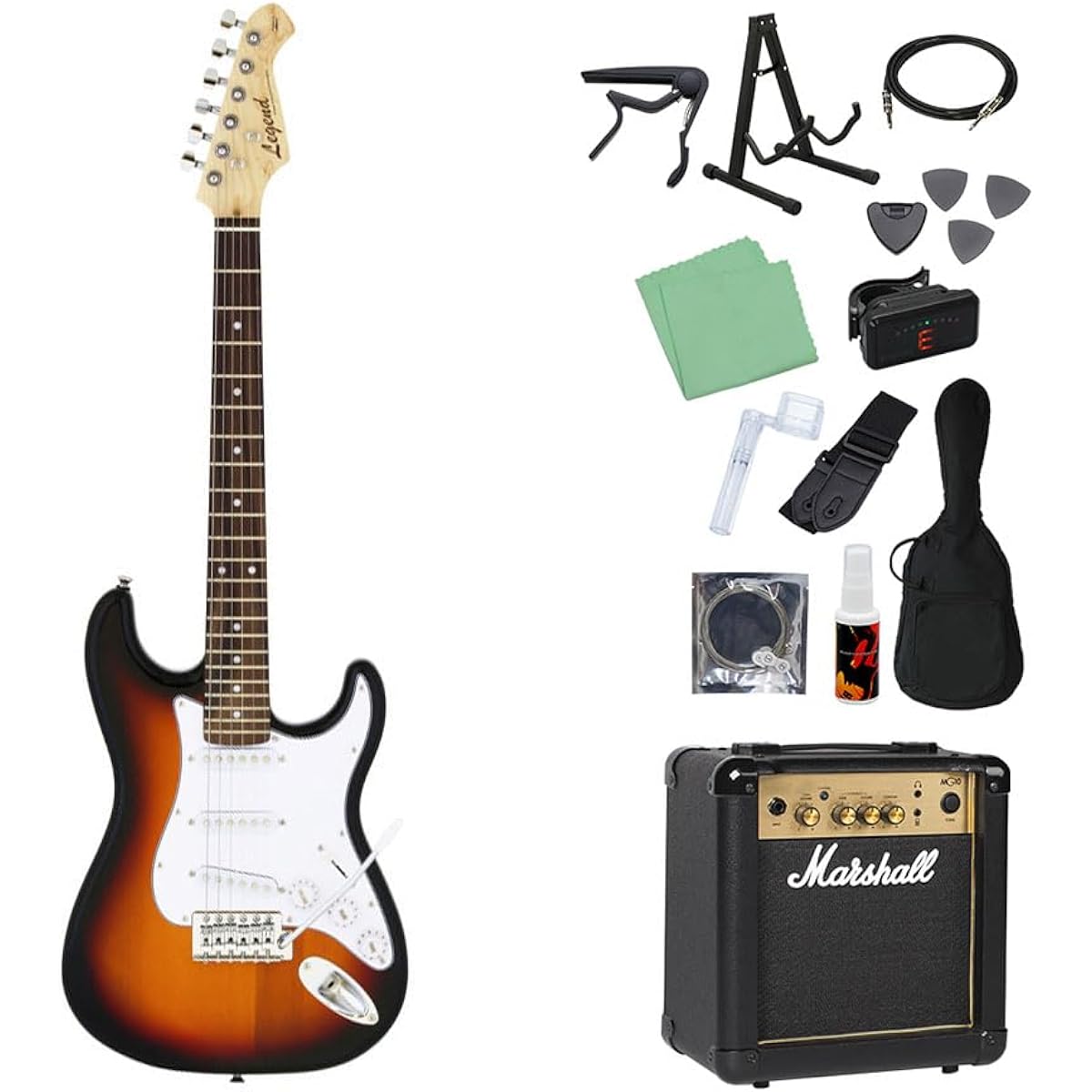 LEGEND LST-MINI 14-piece electric guitar beginner set [with MG10] 3TS Stratocaster type mini guitar Legend