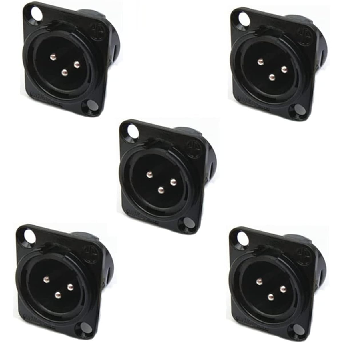 GDQLCNXB XLR Male Jack 3 Pin - Panel Mount Jack Black Plastic Case XLR-M Audio Speaker Microphone Connector - 10pcs