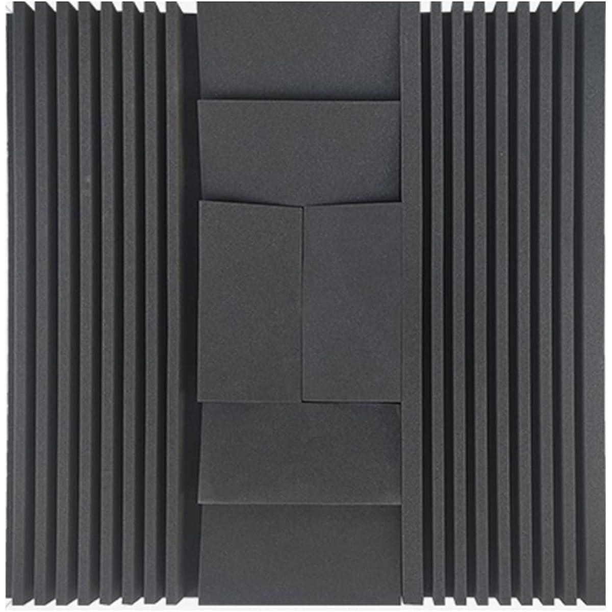 7.5CM Thick Acoustic Foam Tiles, Sound Foam Panels Soundproof Pad Foam Panels for Home, Studio, Office, Easy to Install (Grey 90 * 90 * 7.5CM) (Black 90*90*7.5CM)