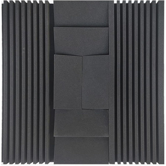 7.5CM Thick Acoustic Foam Tiles, Sound Foam Panels Soundproof Pad Foam Panels for Home, Studio, Office, Easy to Install (Grey 90 * 90 * 7.5CM) (Black 90*90*7.5CM)
