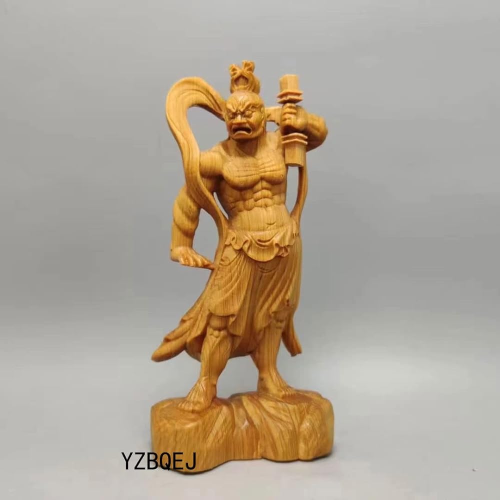 Buddha statue, wood carving, Kongo Rikishi statue, pair, natural, Kashiwagi Nio statue, Goho Zenjin, height 12cm