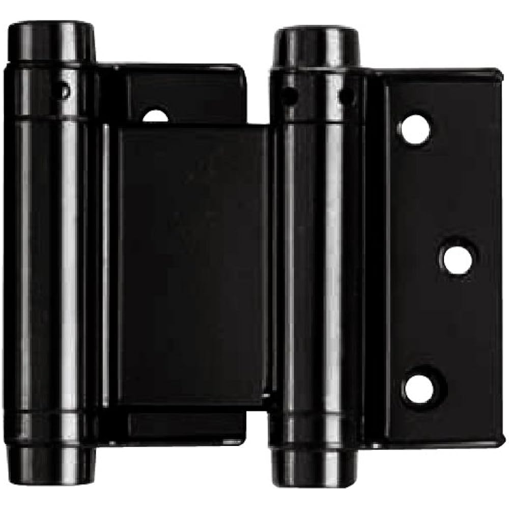 Shimizu OS Free Hinge Double Opening 64mm Iron (Black Paint) 1 Set of 2 [Product Number: H-12]
