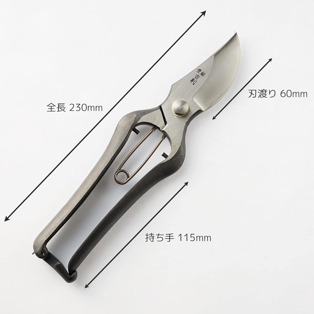 Aguri no Kura Geely Pruning Shears with Metal Clasp 230mm Domestic Made in Japan Made in Sanjo, Niigata Prefecture Handcrafted by blacksmiths B-type pruning shears Easy to cut using lever principle For pruning fruit trees and garden trees