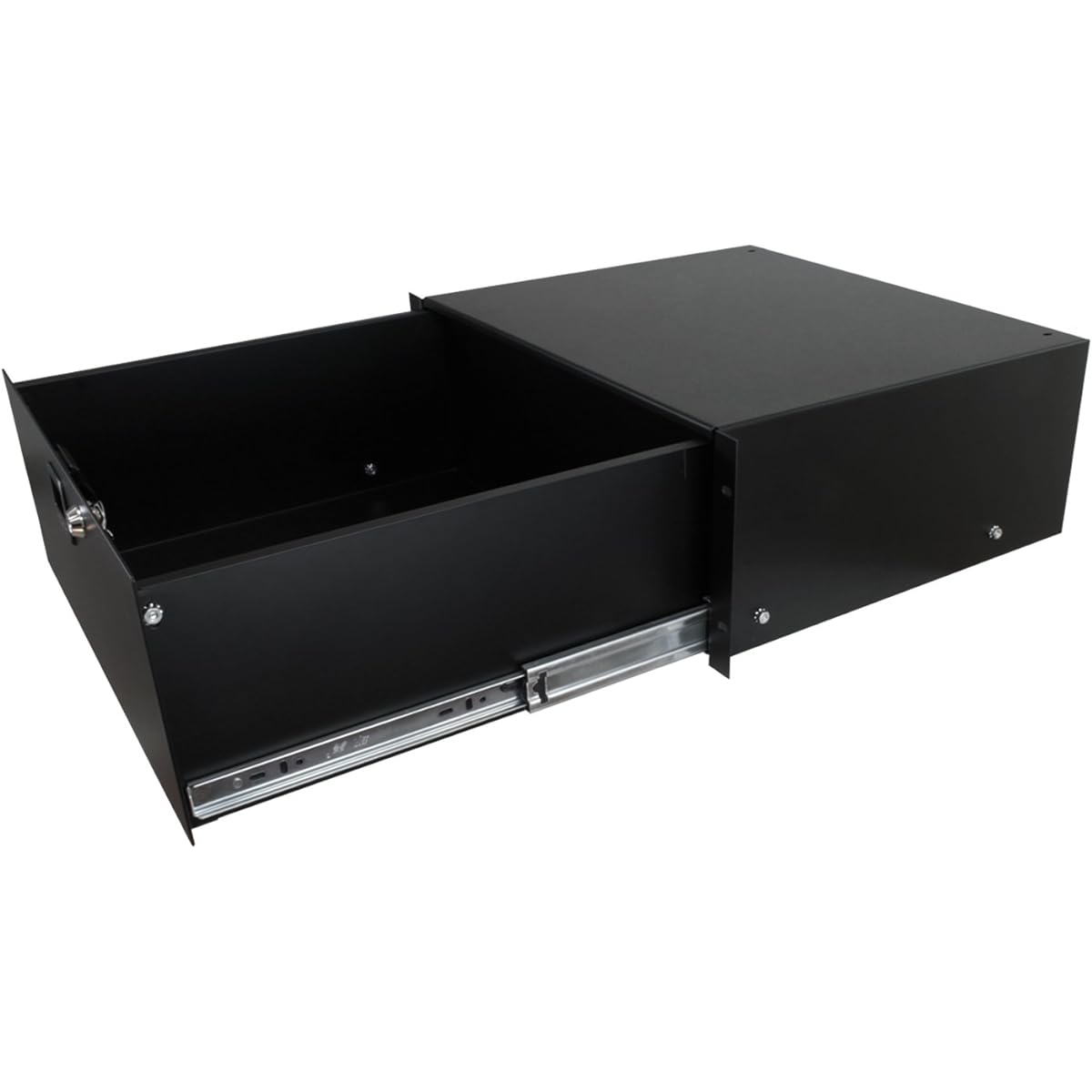 Penn Elcom Steel Rack Drawer with Slam Latch/Key Lock Standard Audio Equipment Home Theater IT DJ 15.25" Depth Gear Storage 3U (5.25") 3233LK