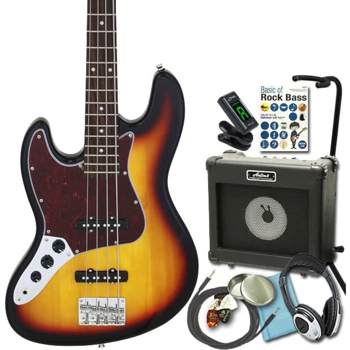 Bass Beginner's Guide Legend LJB-Z LH TT 3TS Legend Jazz Bass Type Left Handed Model 13 Piece Set