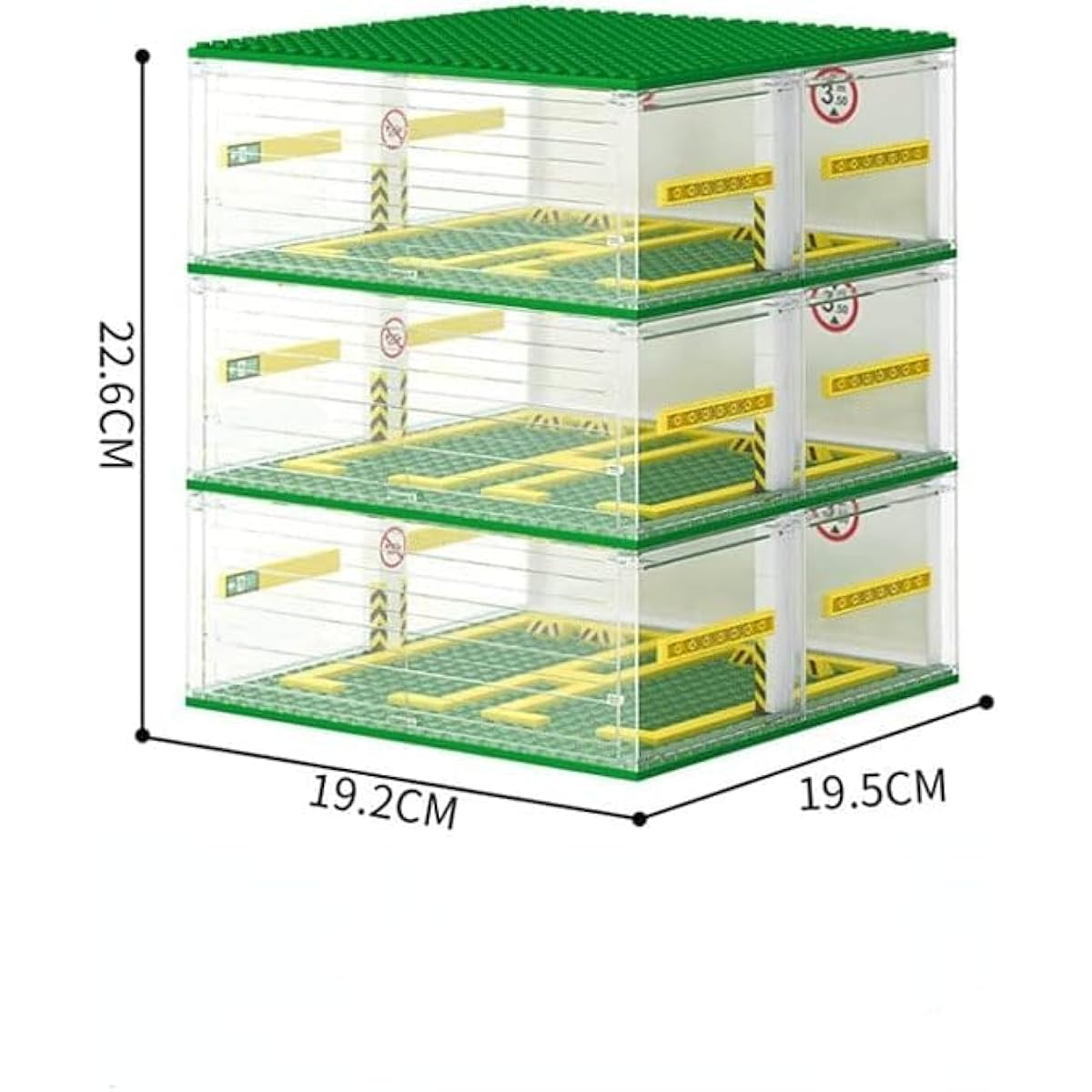 Speed Champions Race Car Parking Garage, DIY 3 Tier Parking Display Case Building Blocks Set (Race Car Model Not Included).