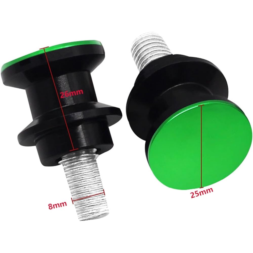 Swing Arm Spool Slider Stand For Ka-wa-sa-ki Z650RS Z 650RS Z650rs 2021-2022 Motorcycle 8mm Swing Arm Spool Slider Stand (Color: Green)