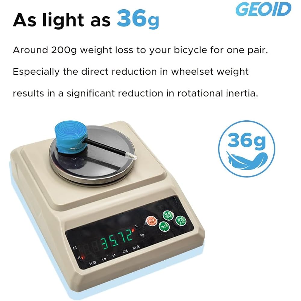 Geoid Ultralight Bicycle TPU Inner Tube 700c X 23c-30c Road MTB Bicycle TPU Material Tire 65mm 75mm Length French 36g Ultralight for Adult