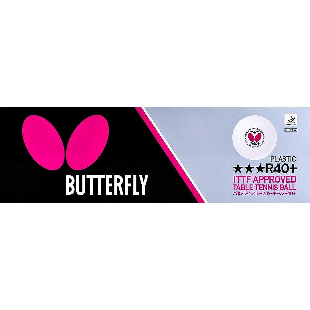 Butterfly Table Tennis Ball 3 Star Ball R40+ White