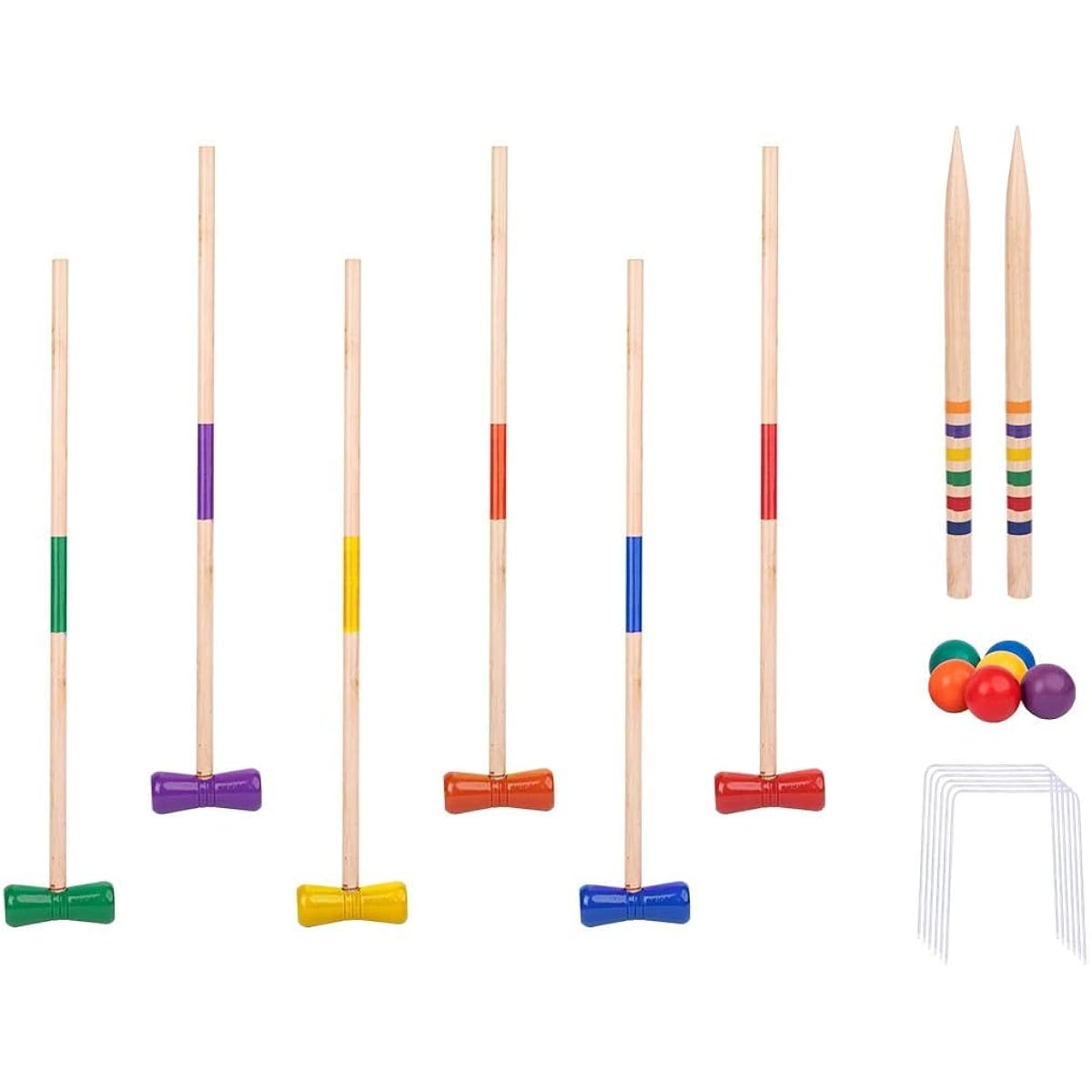 Monoprice 6 Player Croquet Set for Adults and Kids - Perfect for Kids Outdoor Lawn, Backyard, Park - Pure Outdoor Collection