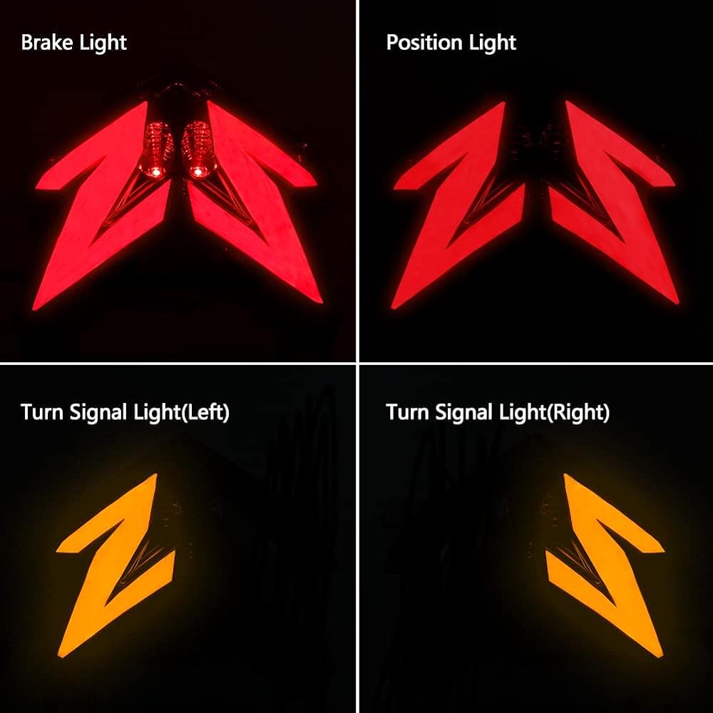 MFC PRO Integrated LED Turn Signal Tail Light for 2013-2022 Kawasaki Z125 Pro / 2013-2017 NINJA ZX-6R 636 Z800 (SMOKE)