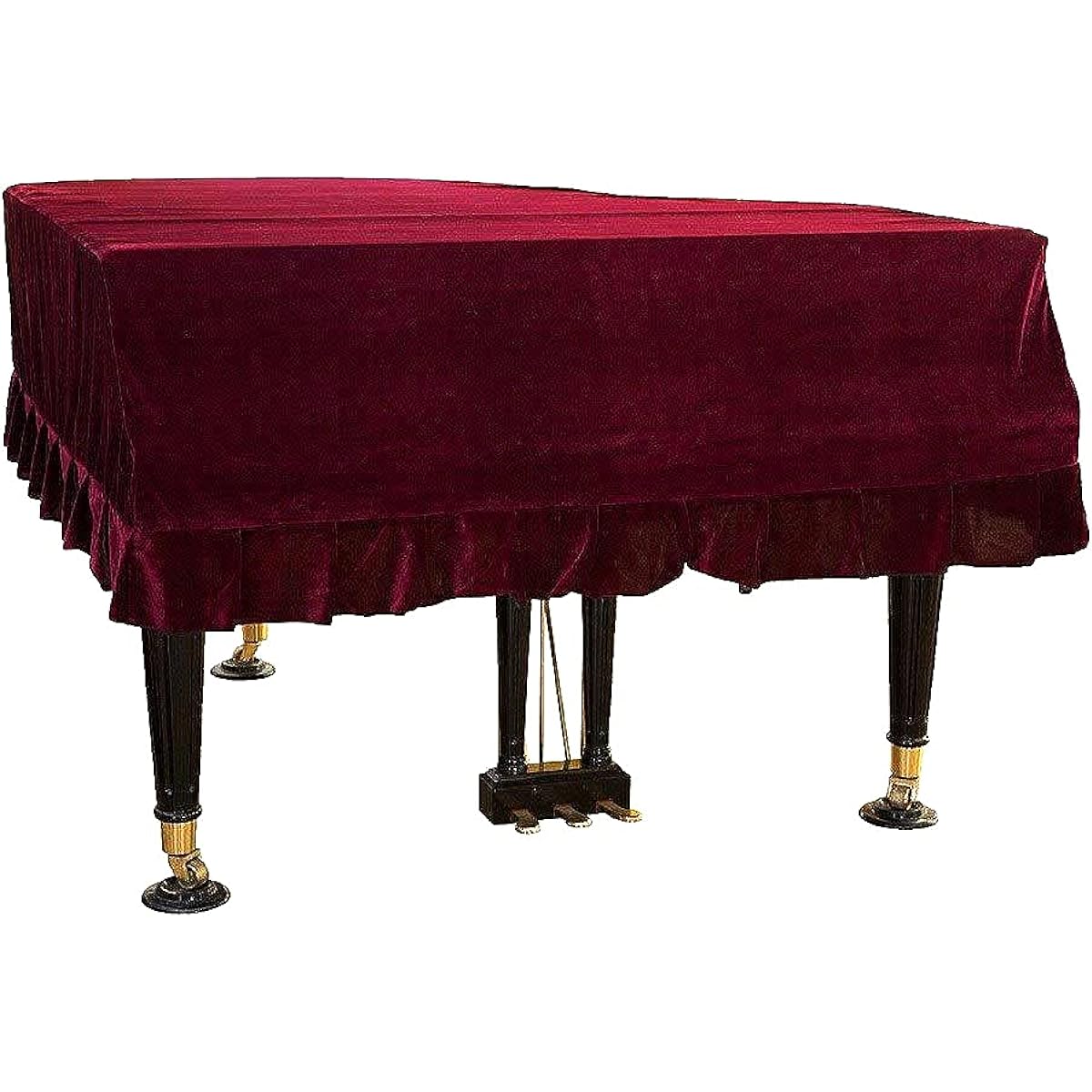 J&C Grand Piano Cover 220G Thick Pressed Cloth Golden Velvet 5ft 5ft 8ft 6ft 7ft 8ft Dustproof Anti-Static Universal Cover Violet Purple 5~5ft