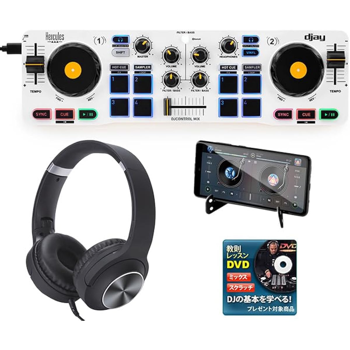 [MHF Set] (2 major bonus set) Headphone set Hercules DJ Control Mix_KCX85_BLK_MHF-005Op3_set