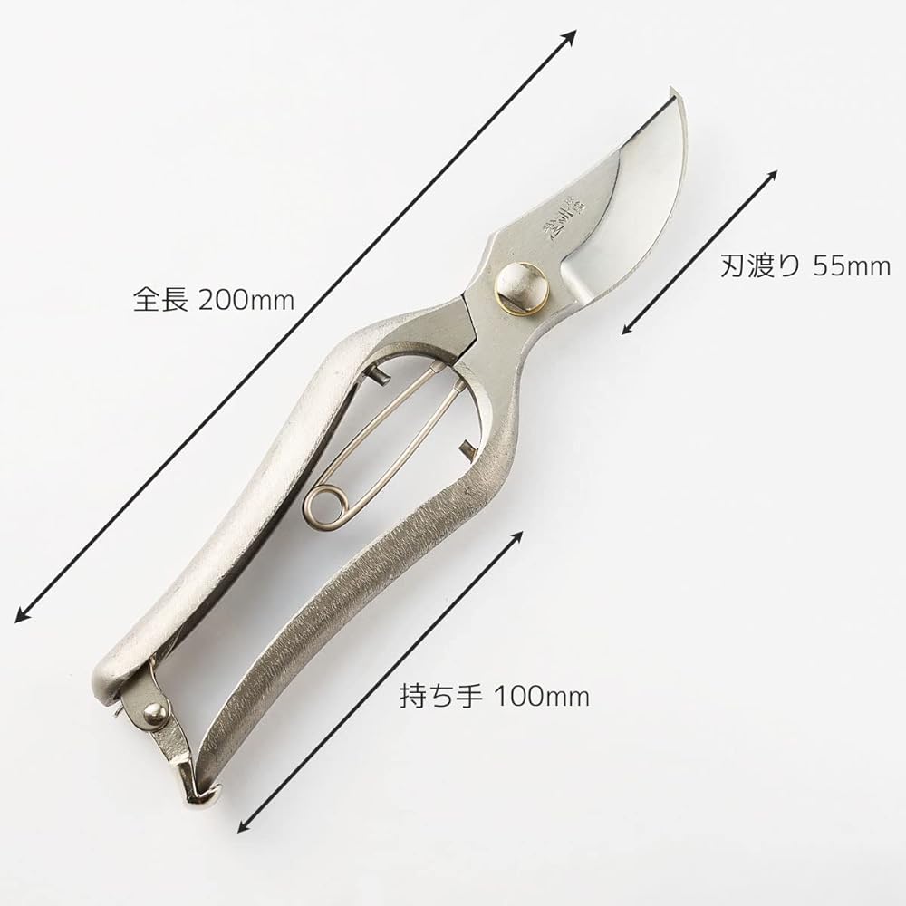 Geely Stainless Steel Pruning Shears, 200mm, Made in Japan, Made in Sanjo, Niigata Prefecture, High Quality, Professional Specification, Resistant to Tar, Shibu, and Rust, For Pruning Garden Trees and Fruit Trees, For Cutting the Stems of Fresh Flowers a