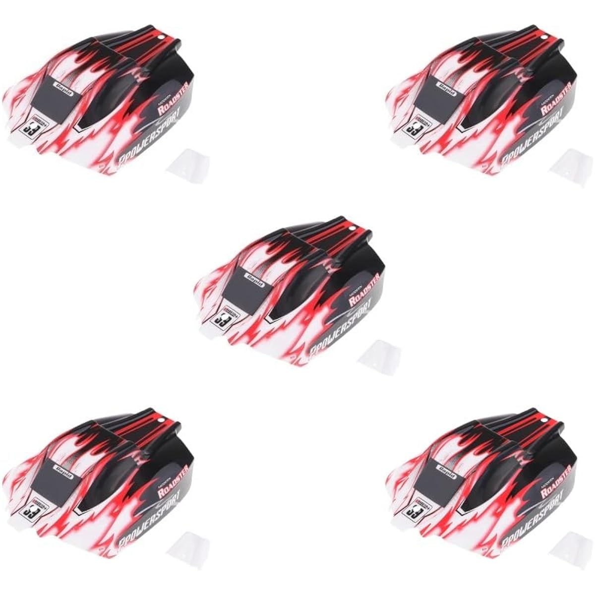 Set of 5 RC Buggy Body Shell Canopy for WLtoys A959 1/18 4WD Racing Car Spare Parts Red, Red