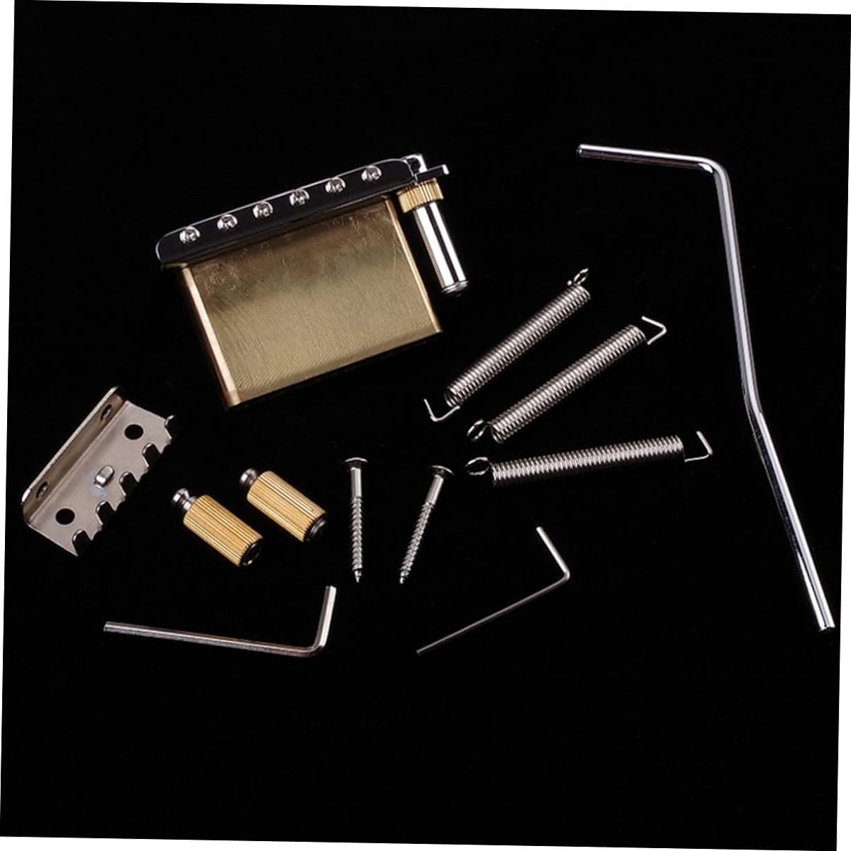 SWOOMEY 1 Set 6 String Bridge Bass Tremolo Bridge Guitar Parts Tremolo Bridge Saddle Saddle Bridge Tremolo Bridge System Replacement Component Metal Bridge Alloy