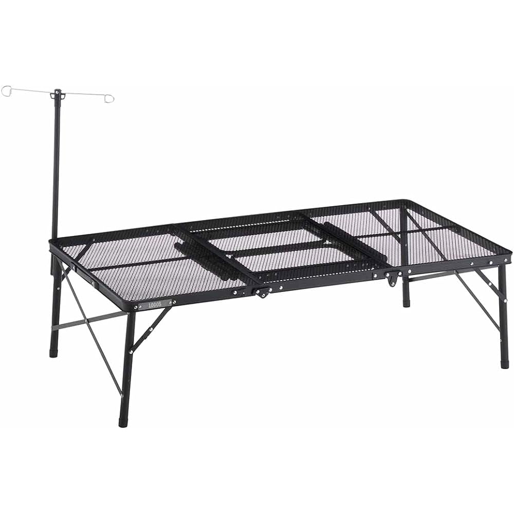 LOGOS Iron Mesh 3FD BBQ Table 13070-BC 73581002 Camping Folding Mesh Table Outdoor Table
