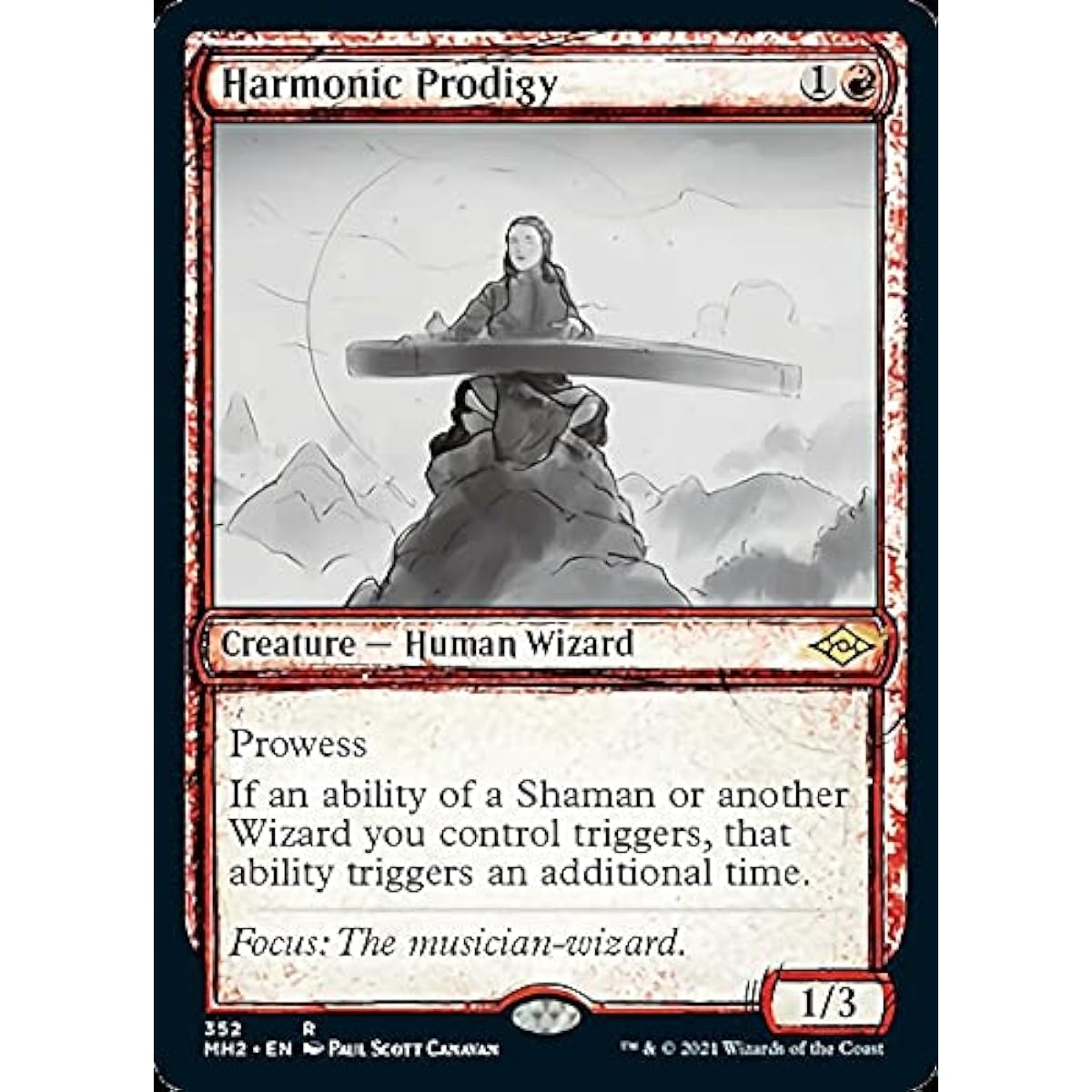 Magic: The Gathering - Harmonic Prodigy (352) - Showcase (Sketch Art) - Foil - Modern Horizons 2