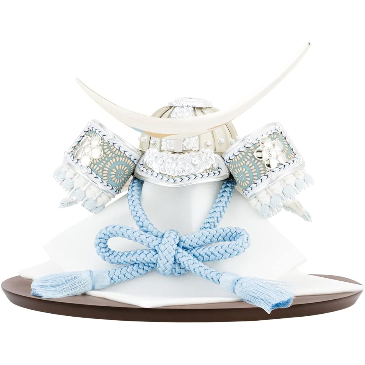 Purifua May Doll Helmet Flat Decoration HAKUSHIN Half Moon 2. Walnut 7. Date Silver - Blue