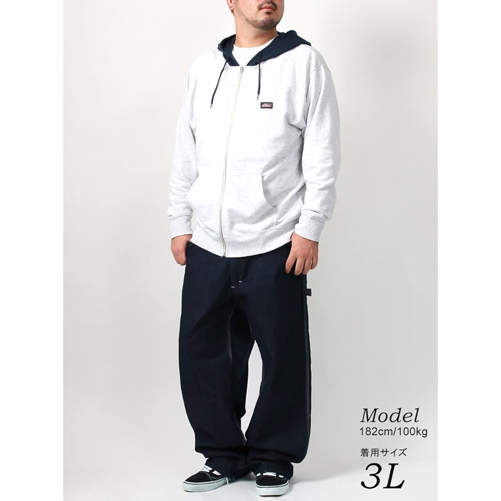 [Genuine Dickies] Men's Hoodie, Large Size, Sweatshirt, Fleece, LL-5L, One Point, Logo Print, Sweatshirt, Pull Parka