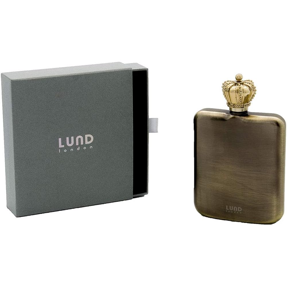 Lund London Mug Antique Brass 200g Lund Luxe Crown Hip Flask 7011