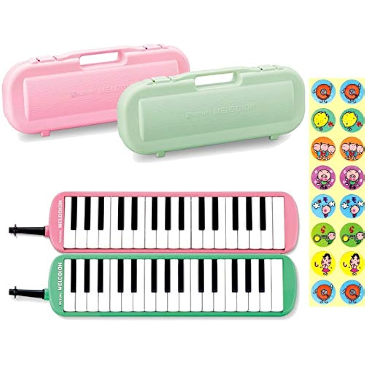 [Set of 10 units] [Do-Re-Mi sticker included] SUZUKI MXA-32G Melodion 32 keys keyboard harmonica / Green 10 units