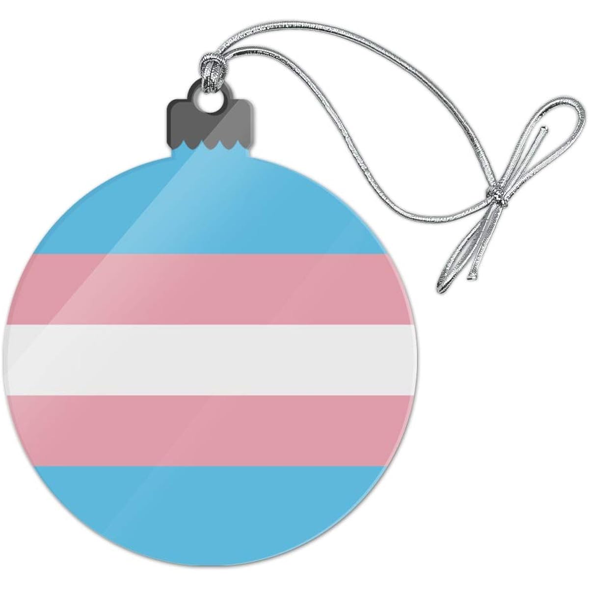 Transgender Trans Pride Flag Original Blue Pink White Acrylic Christmas Tree Holiday Ornament