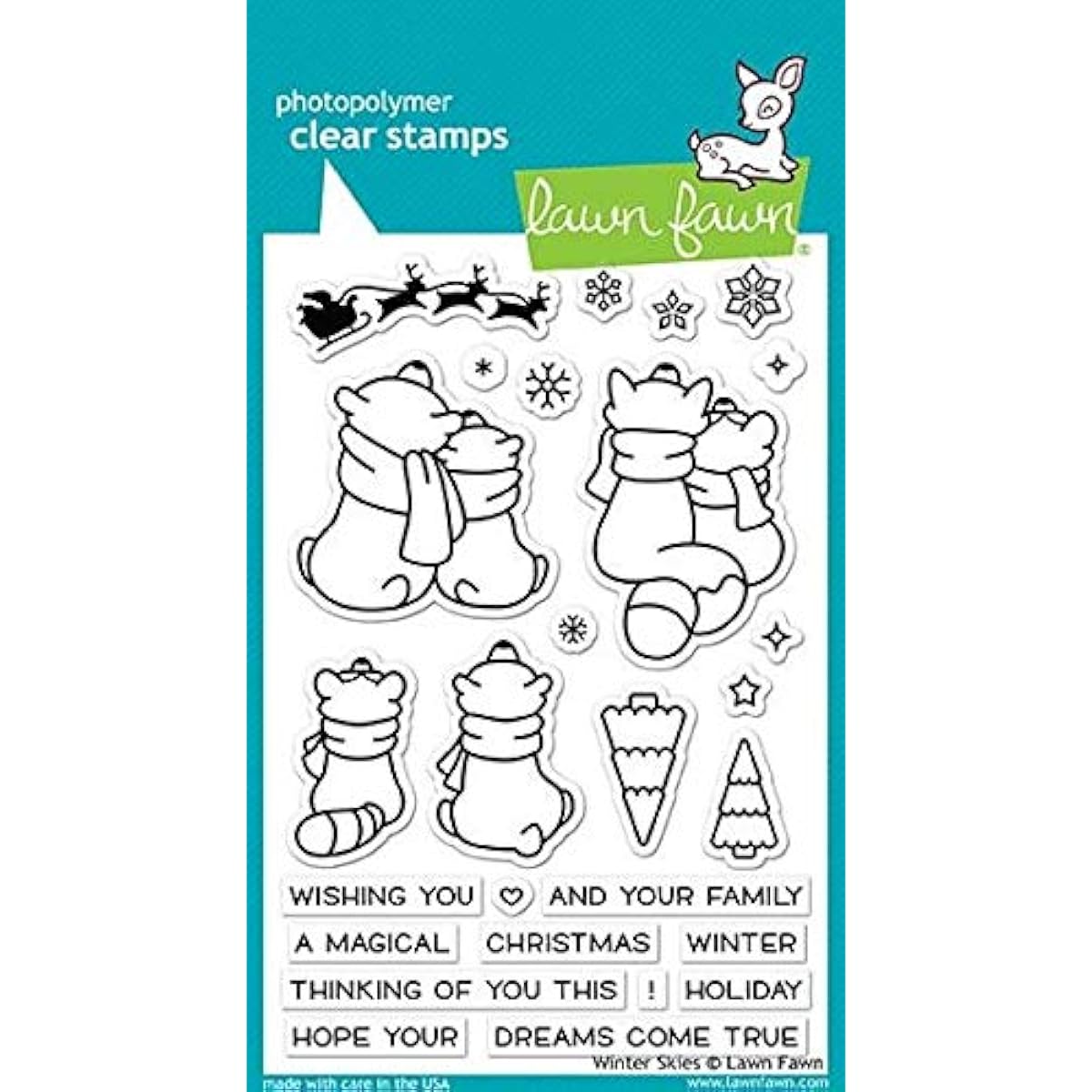 Lawn Fawn Clear Stamps 4"X6"-Winter Skies -LF1763