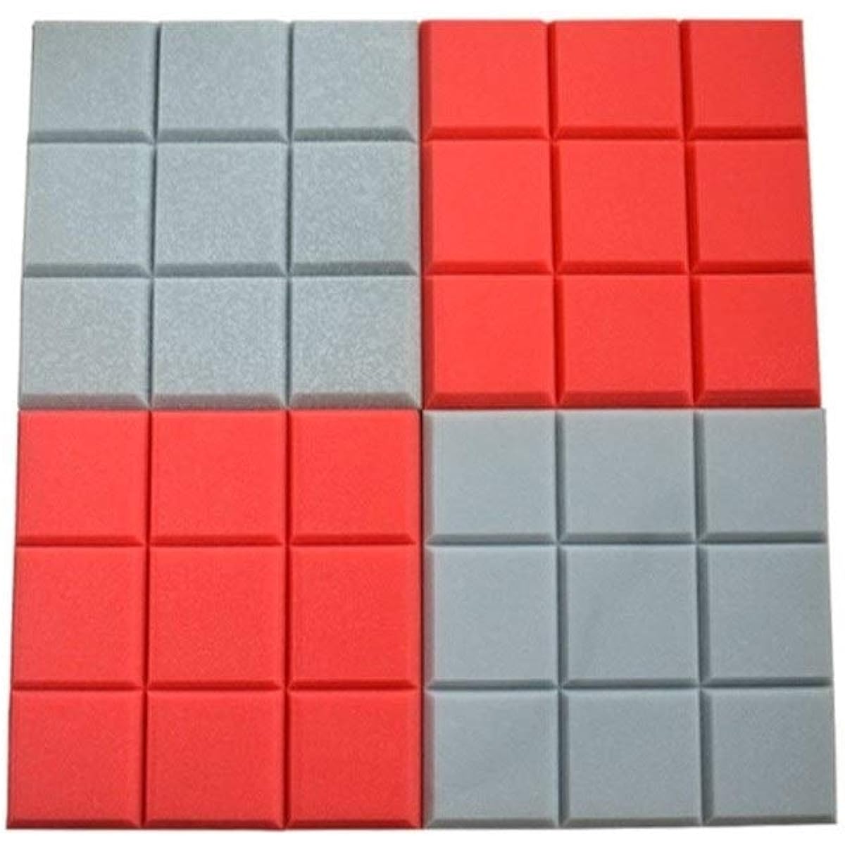 Anti-Noise Decorative Acoustic Panels, 10PCS Square Wall Stickers Bar Club Sound Absorbing Cotton Multifunctional Soundproof Foam Home Supplies (Grey) (Grey)